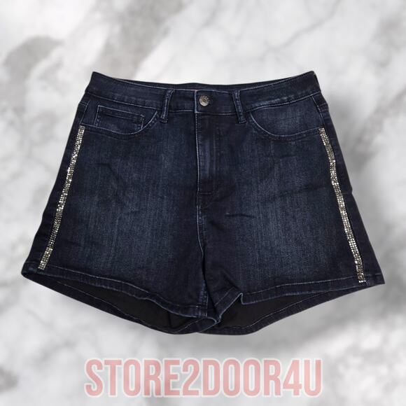 GUESS Factory Eco Piatta Rise Denim Shorts. Black Wash. Women’s Size 31 - Picture 1 of 12